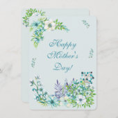 美しい青い水色の花 – 母の日 シーズンカード (正面/裏面)