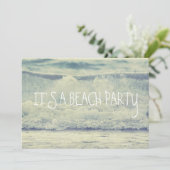 美しい青い波打つビーチの波 招待状 (スタンド正面)