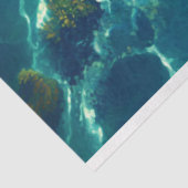 美しい青い海のウミガメのデコパージュ 薄葉紙 (詳細)