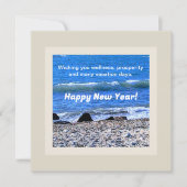 美しい青い海の新年の挨拶写真 シーズンカード (正面)