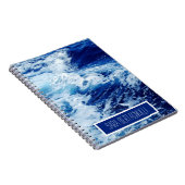 美しい青い海波あなたの名前を追加 ノートブック (右側)