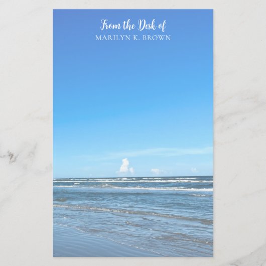 美しい青い海波シーショア写真 便箋 (正面)