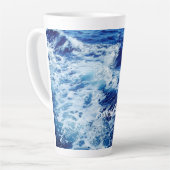 美しい青い海波 カフェラテマグ (左アングル)