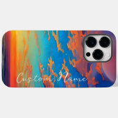 美しい青い澄ん海の水の上の夕日 Case-Mate iPhoneケース (裏面 (横))