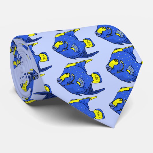 美しい青い熱帯産のオウム魚 ネクタイ (ロール)