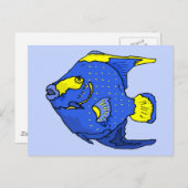 美しい青い熱帯産のオウム魚 ポストカード (正面/裏面)