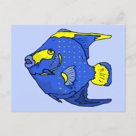美しい青い熱帯産のオウム魚 ポストカード