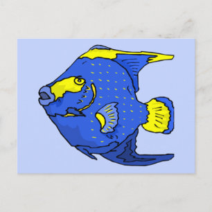 美しい青い熱帯産のオウム魚 ポストカード
