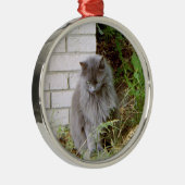 美しい青い猫 メタルオーナメント (右)