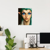 美しい青い目の妖精 ポスター (ホームオフィス)