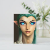 美しい青い目の妖精 ポストカード (スタンド正面)