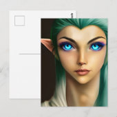 美しい青い目の妖精 ポストカード (正面/裏面)