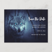 美しい青い目の野生の狼デートを救う インビテーションポストカード (正面)