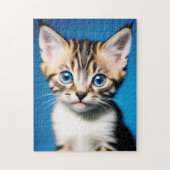 美しい青い目をした愛らしい子猫ポートレート ジグソーパズル (縦)