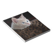 美しい青い目を持つクリーム色の子猫 ノートパッド (アングル)