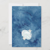 美しい青い砂の色の沿岸のカスタムクリスマス シーズンカード (裏面)