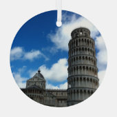 美しい青い空とトーレディピサトスカーナ ガラスオーナメント (裏面)