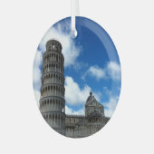 美しい青い空とトーレディピサトスカーナ ガラスオーナメント (正面左)