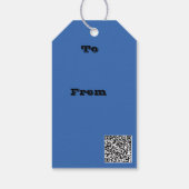 美しい青い空の写真の背の高い灰の木 ギフトタグ (裏面)