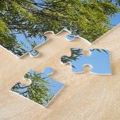 美しい青い空の写真の背の高い灰の木 ジグソーパズル (側面)