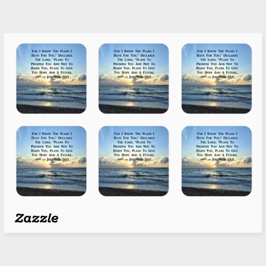 美しい青い空エレミヤ29:11写真 スクエアシール (シート)