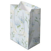 美しい青い紫陽花の花 ウェディング ミディアムペーパーバッグ (裏面アングル)