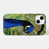 美しい青い緑の孔雀のかわいらし鳥 iPhoneケース (裏面横)