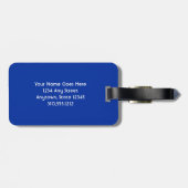 美しい青い緑の孔雀の鳥の写真エレガント ラゲッジタグ (裏面横)