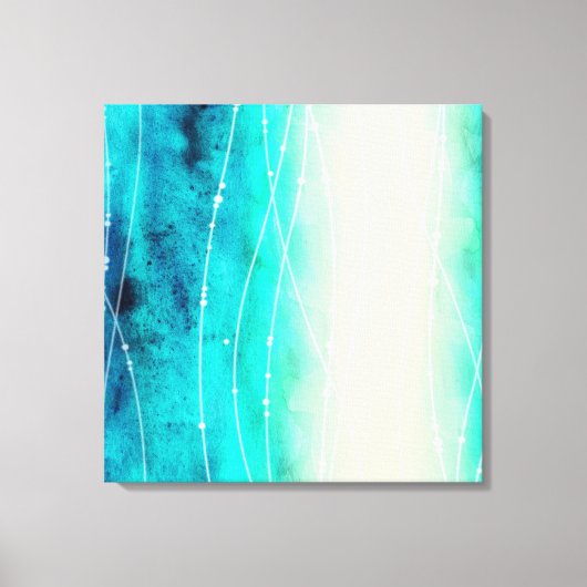 美しい青い緑の絵を描海のキャンバス印刷 キャンバスプリント (正面)