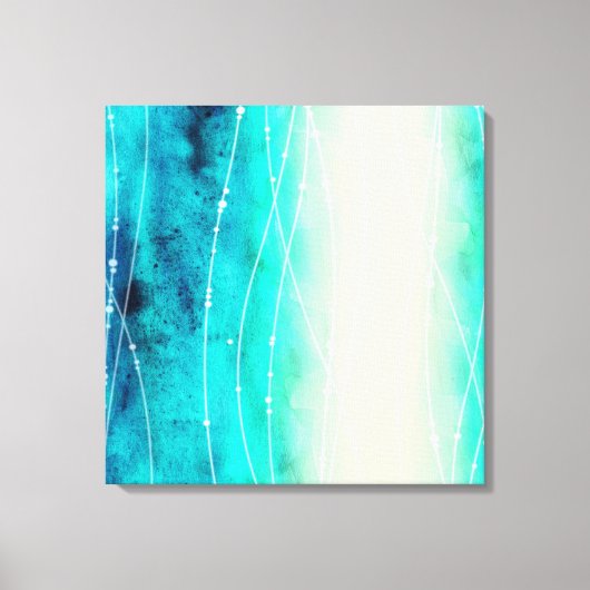 美しい青い緑の絵を描海のキャンバス印刷 キャンバスプリント (正面)