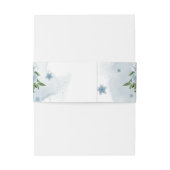 美しい青い色合いの花の緑結婚色 招待状ベリーバンド (裏面例)