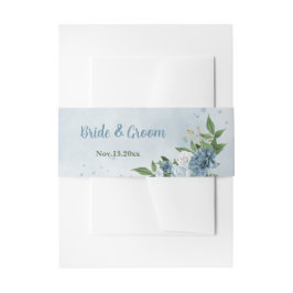 美しい青い色合いの花の緑結婚色 招待状ベリーバンド