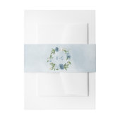 美しい青い色合いの花の緑結婚色 招待状ベリーバンド (正面例)