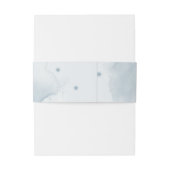 美しい青い色合いの花の緑結婚色 招待状ベリーバンド (裏面例)