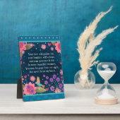 美しい青い花とハチドリの思い出の名言 フォトプラーク (側面)