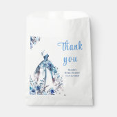 美しい青い花のウェディングドレス ブライダルシャワー フェイバーバッグ (正面)