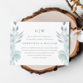 美しい青い花のウェディング延期のお知らせ