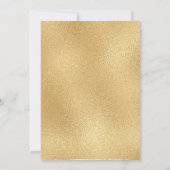 美しい青い花のゴールドの十字架 ベビー洗礼 招待状 (裏面)