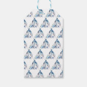 美しい青い花のドレス ブライダルシャワー ギフトタグ (裏面)