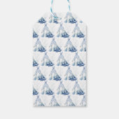 美しい青い花のドレス ブライダルシャワー ギフトタグ (裏面)