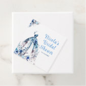 美しい青い花のドレス ブライダルシャワー フェイバータグ (インサイチュ)