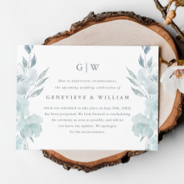 美しい青い花の写真 ウェディング延期のお知らせ