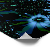 美しい青い花の素晴らしフラクタル芸術 ポスター (角)