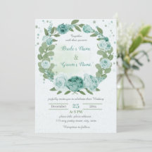 美しい青い花の緑のリース結婚ズ