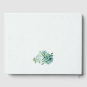 美しい青い花の緑の植物結婚植物 ゲストブック (裏面)