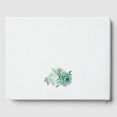 美しい青い花の緑の植物結婚植物 ゲストブック (裏面)