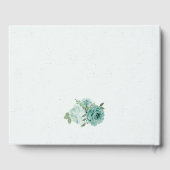 美しい青い花の緑の植物結婚植物 ゲストブック (裏面)