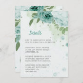 美しい青い花の緑の植物 エンクロージャーカード (正面/裏面)