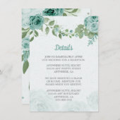 美しい青い花の緑の植物 エンクロージャーカード (正面/裏面)