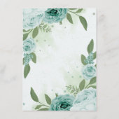 美しい青い花の緑の植物 エンクロージャーカード (裏面)